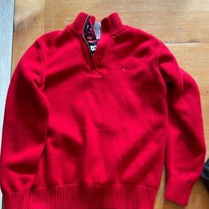 Boys Red Tommy Hilfiger Sweater Size 12-14